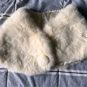 Vintage fur shawl cream colored